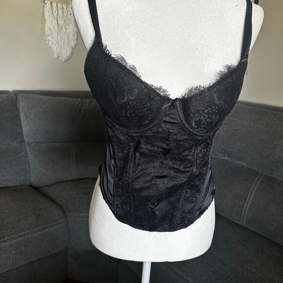 Vintage sexy little thing Victoria's Secret black corset sz 36c - Picture 2 of 4